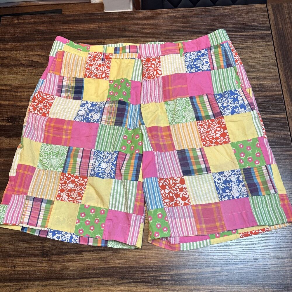 Rare Lilly Pulitzer Via Palm Beach Mens Size 38 Patchwork Shorts Vintage EUC